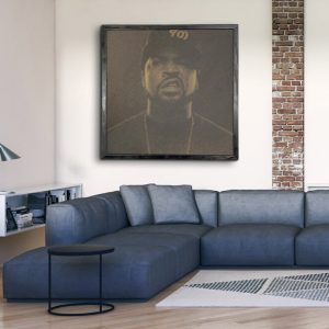 Prachtige foto van Ice Cube in hout gefreesd